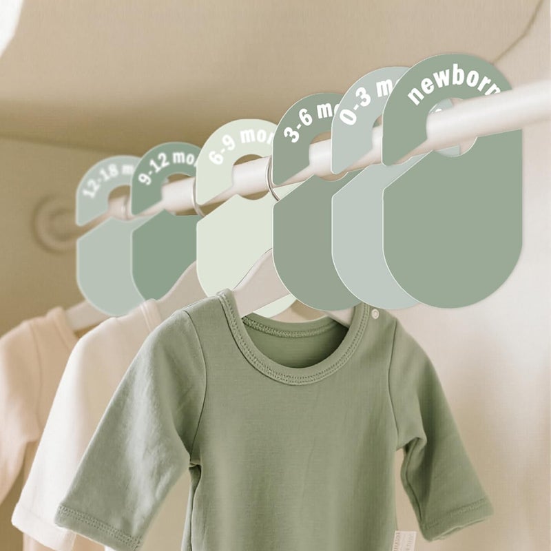 lethooly 8 Pack Baby Closet Dividers – Pure Green Nursery Organizer for Baby Clothes 0-24 Months, Closet Size Markers, Baby Clothing Organizer for Nursery (green) - Image 2